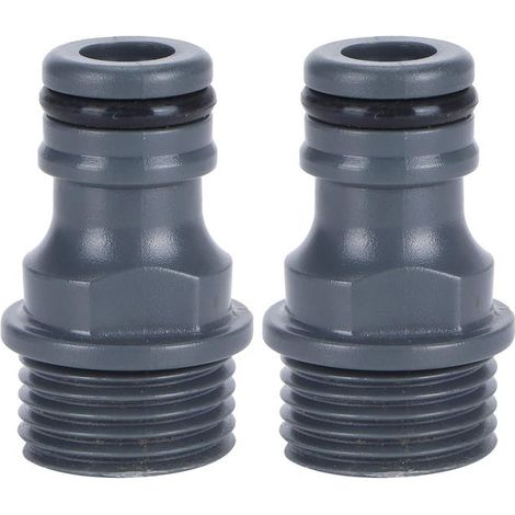 Un juego de dos acoplamientos rápidos macho para mangueras de jardín, racores de PVC para mangueras y adaptadores de grifo para riego de jardines y lavadoras. (1/4)