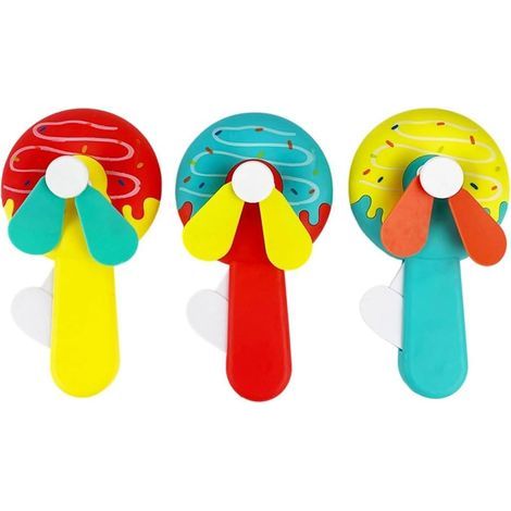 JSSEVN - Mini Portable Fan (Set of 3) in Donut Shape, Ideal for Summer Youth. (1/5)