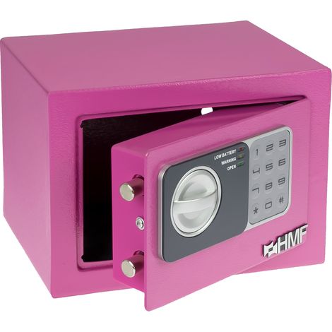 HMF 46126-15 Möbeltresor Elektronikschloss, 23 x 17 x 17 cm, Pink (1/5)