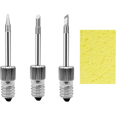 3 pointes de soudage électroniques, interface E10, acier inoxydable, pour soudage par points et étamage (1/5)
