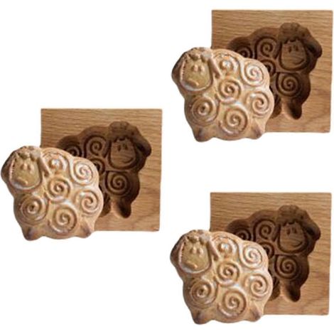 Moule à biscuits en bois, moule à biscuits en bois sculpté en 3D en forme de mouton (1/5)