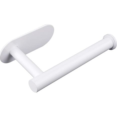 Toilettenpapierhalter, Wandmontage, Edelstahl, keine Bohrung erforderlich, für Bad und Küche, Weiß (1/4)
