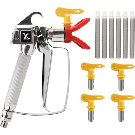 Pistolet à peinture sans air, haute pression 3600 psi avec 4 joints pivotants 211,515,517,621 et 4 filtres (1/5)