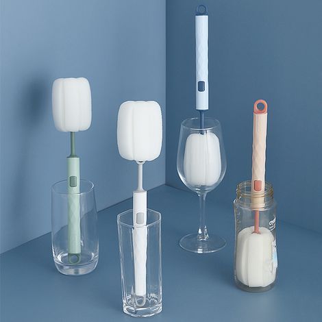 Creative diamond-shaped cup brush, 4 pieces, with a long handle, for cleaning - AquaForge (1/5)