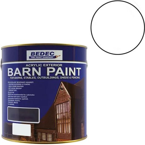 BEDEC BARN PAINT SEMI GLOSS WHITE 2.5L