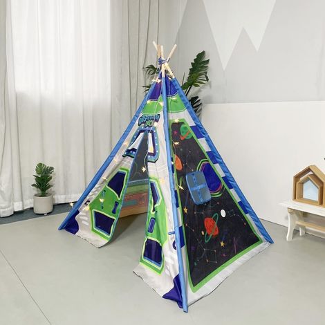 Teepee tent for children, rocket play tent for boys, indoor children's tent, teepee children's play tent, outdoor children's hut, 43 x 43 x 55 inches (1/5)