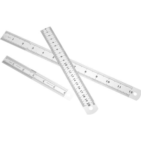 Règles métalliques Veemoon en acier inoxydable (lot de 3) avec (1/5)