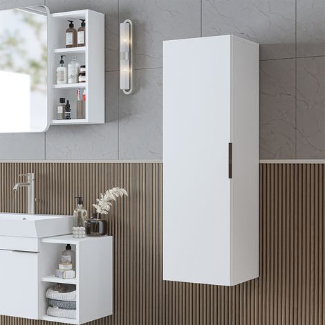 Roomart LYCIA-120 Hochschrank Bad 35 cm breit, Weiß