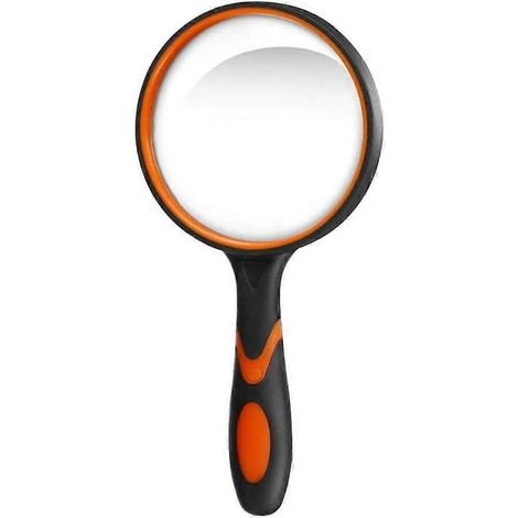 Loupe de lecture 10X avec poignée en caoutchouc souple antidérapante, miroir incassable de 75 mm, pour livres scientifiques, journaux, lecture, insectes, loisirs, etc. (1/5)