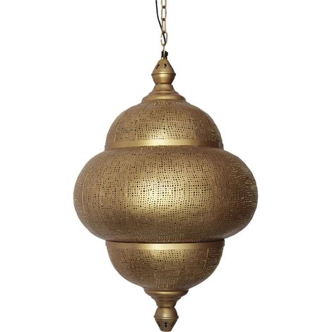 suspension orientale dorée en métal style bluma pour salon - doré finition mate orientale (1/3)