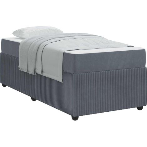 Maison Exclusive - Cadre de lit avec matelas Gris foncé 80 x 200 cm tissu