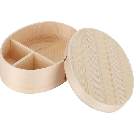 Lunchbox aus Holz, 17,5 x 13,5 cm, tragbare Bento-Box für Schüler und Berufstätige, Lebensmittelbehälter in Holzoptik (1/5)