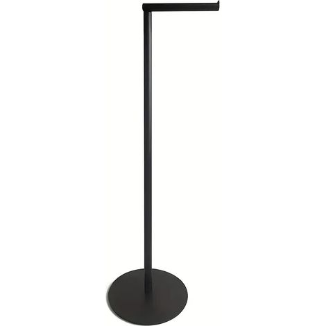 Porte-papier toilette sur pied (noir) - Support moderne en acier inoxydable antirouille pour rouleau de papier toilette - Accessoires pour la maison (1/5)
