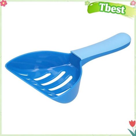 Pelle à litière pour chat - TBEST - Scooper - Plastique léger - Pelle profonde - Bicolore bleu (1/5)