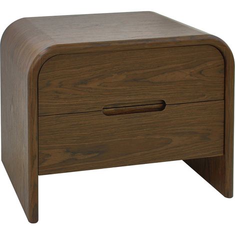 Table de chevet marron à 2 tiroirs - marron brun (1/5)