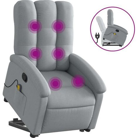Fauteuil de massage inclinable en tissu gris clair (1/5)