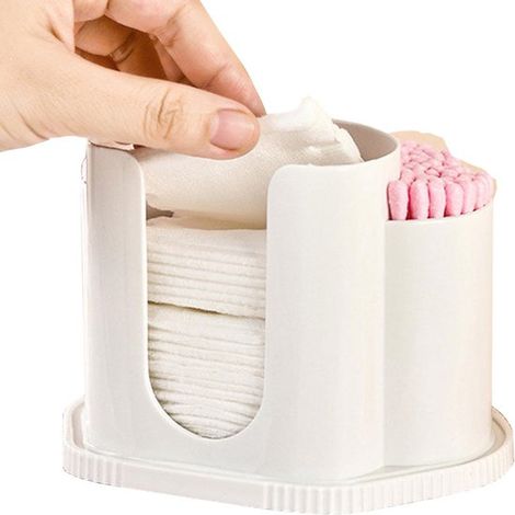 Soporte para bastoncillos de algodón，soporte para bolas de algodón，Caja de almacenamiento de cadena transparente (1/5)