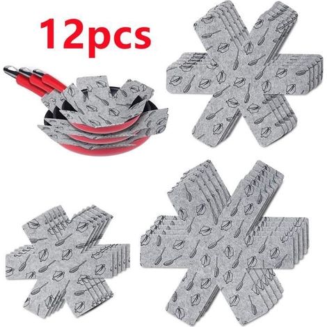 Topftrenner, Pfannenschoner, Zwischenlagen für Tabletts, Teller, Woks, verhindern Kratzer, Küche, 12 Stück (1/4)