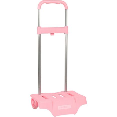 Carrello Porta-m. - SAFTA - Rosa - Polipropilene resistente - Ruote silenziose - Manico removibile