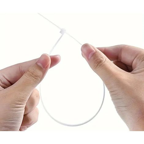 50 Fascette per Elettricista in Plastica 4,8X200 20 cm 4,8 mm Bianco