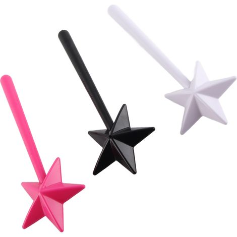 Salières et poivrières magiques en forme d'étoile, baguette magique, distributeurs d'épices et de condiments rechargeables, rose, noir et blanc. (1/5)