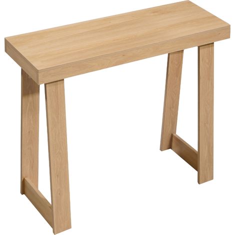 Mophorn Konsolentisch für Flur und Wohnzimmer (91,5 x 30,5 x 81 cm), rechteckiger Beistelltisch aus robustem Mehrschichtmaterial, ideal für Eingangsbereich und Foyer, modernes in Naturholzoptik (1/5)