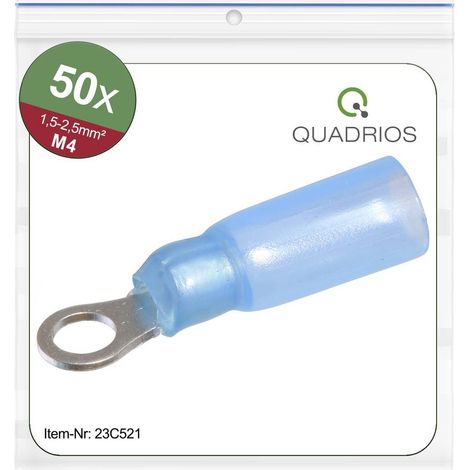 Quadrios 23C521 Capocorda ad anello Sezione Max=2.5 mm² Ø foro=4.3 mm Parzialmente isolato Blu 50 pz. (1/5)