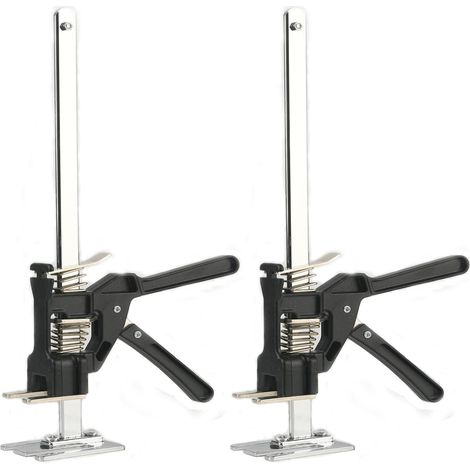 Lot de 2 outils de levage manuel, cric à main, à hauteur réglable de 38 cm - Pour porte et panneau en bois (1/5)