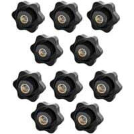Bouton de Serrage M6, Ecrou Étoile, Écrou De Serrage M8, Bouton de Serrage à Filetage Moleté, Étoile Tête Écrous De Serrage Bouton, pour les Mécaniques,L'industrie,Mobilier,Équipements,10 Pack