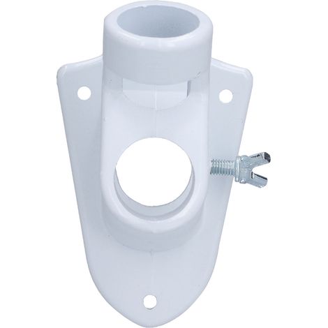 Support de mât de drapeau en métal à double tête et 2 positions, blanc (1/5)