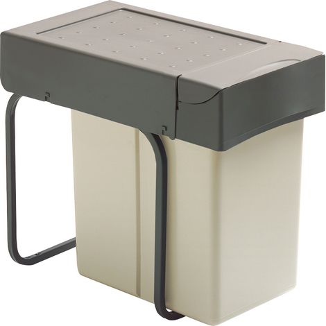 Poubelle automatique coulissante 21L – 1 seau – Pour caisson 300mm – Hauteur 398mm – Largeur 255mm – Métal/plastique – Gollinucci (1/4)