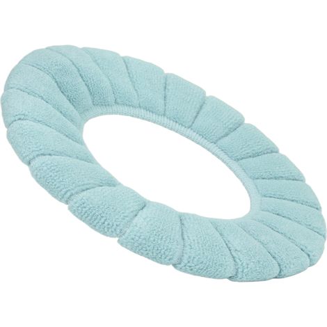 Housse de siège de toilette épaisse, lavable, en matière douce, chaude et agréable au toucher, résistante et élégante, couleur verte. (1/5)