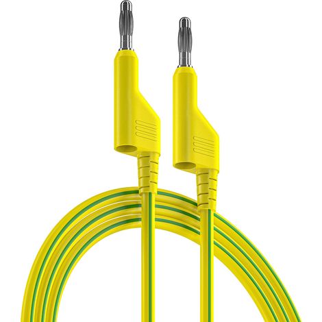 Cordons de test RS PRO, Vert/Jaune, 10A, 1000V, long. 250mm ( Prix pour 1 )