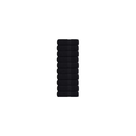 Gants de toilette FROGN, lot de 10, noirs, 30x30 cm, 360 g/m² - Crezuo (1/4)