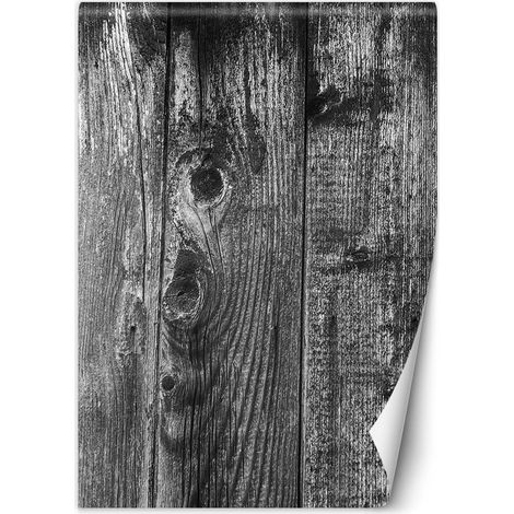 Fototapete Schwarz weiß Holz Bretter 100x140 cm