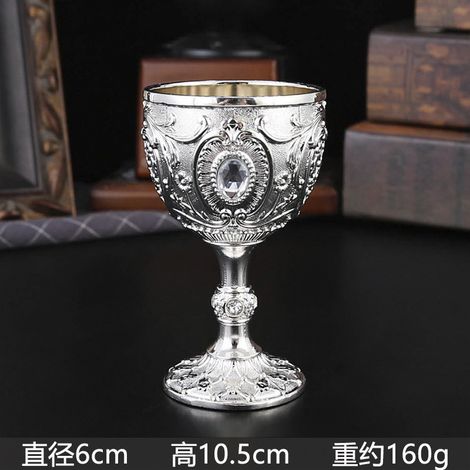 Verre à baijiu (alcool chinois) de 6 cl (argenté), verre à pied ménager, petit verre à vin (1/5)