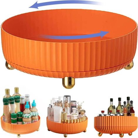 Plateau tournant orange pour épices, idéal pour les placards de cuisine (1/5)