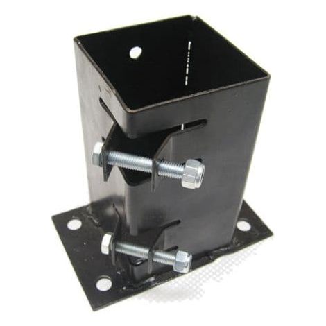 x1 3" Flush Fit Bolt Down Bolt Grip Fence Support - 75MM Post Holder Like Metpost (1/5)