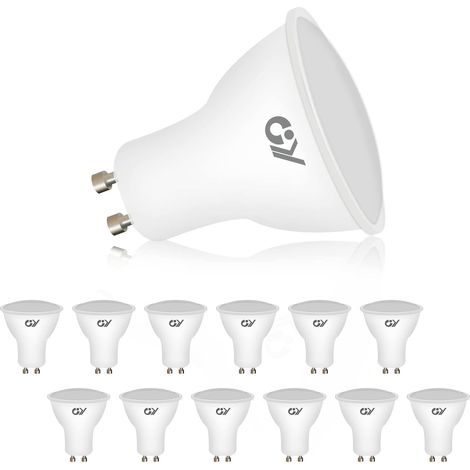 Lot de 12 Ampoules LED GU10, 8W équivalent 80W, 800 lumens, Blanc Froid 6500K, 120° Larges Faisceaux, Ampoule GU10 Led Non-Dimmable (1/5)