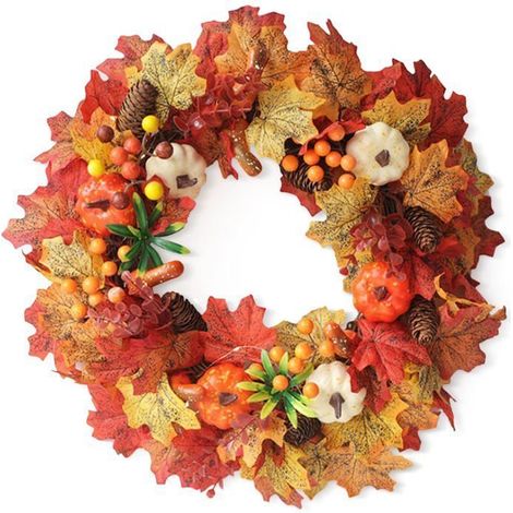 Couronne d'automne,couronne d'Halloween,citrouille,porte,porte d'automne,couronnes d'automne pour porte d'entrée,Noël,décorations (1/5)