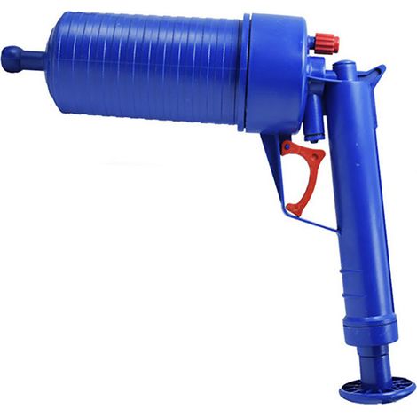Déboucheur pneumatique bleu pour toilettes, déboucheur de canalisations pour évier, baignoire et siphon de sol.