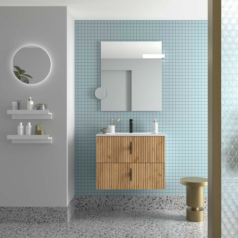 Salgar Badezimmermöbel BIBA 700 2 Metallschubladen mit Soft-Close AFRIKANISCHE EICHE 698 x 540 x 450 mm (1/2)