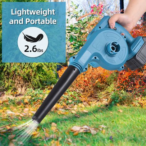 Soffiatore per foglie leggero da 21 V con batteria e caricabatterie, 98 CFM, 17000 giri/min per giardino, patio, pulizia - ALTRO (1/3)
