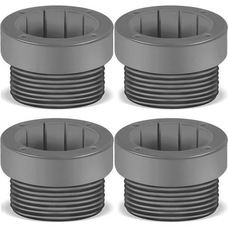 Juego de adaptadores de 4 piezas. Apto para estabilizadores de sombrilla roscados. Compatible con fundas，4 piezas，4,45 cm，gris (1/5)