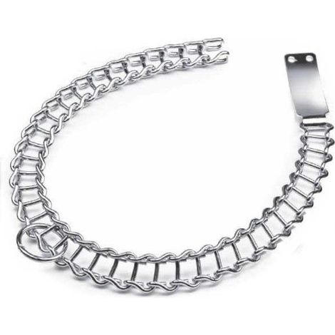 Trade Shop - Collar Con Placa De Identificación De Escalera De Acero Con Eslabón De Cadena Que Salva El Pelo -