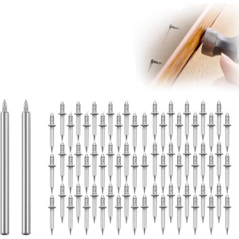 Lot de 200 clous sans couture Clous muraux à double tête pour plinthes sans traces Vis de sécurité invisibles (1/5)