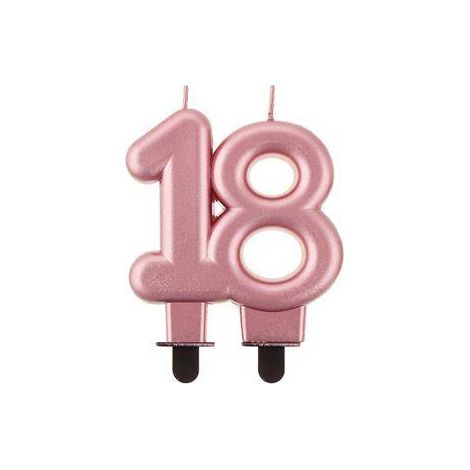 Candela B&C numero "18" oro rosa 8 cm  PF-SCRZ18 (1/2)