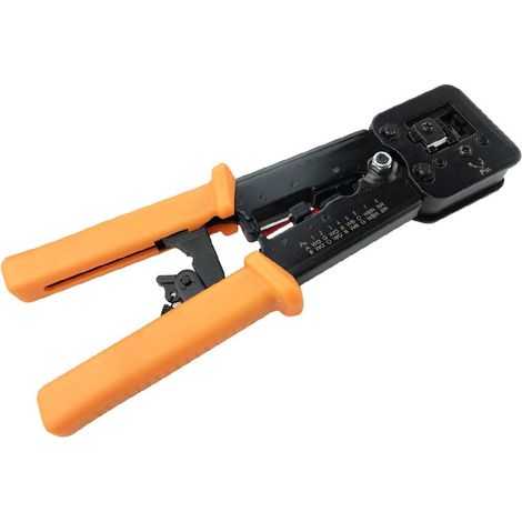 MINKUROW Herramienta De Crimpado Rj45 Para Cables De Red Y Teléfono Rj11/Rj12 - Herramienta De Crimpado 3 En 1, Alicates De Cable De Red De Telecomunicaciones Modulares, Crimpadora De Trinquete Para C (1/5)