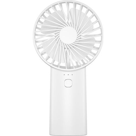Potente ventilador portátil de 3 velocidades con linterna, recargable por USB, ideal para viajes, exteriores y oficina (blanco) (1/4)