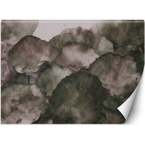 Fototapete Lotusblätter Aquarell 100x70 cm